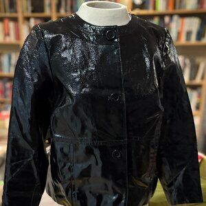 Laura Ashley Black Leather Jacket - Petite Small